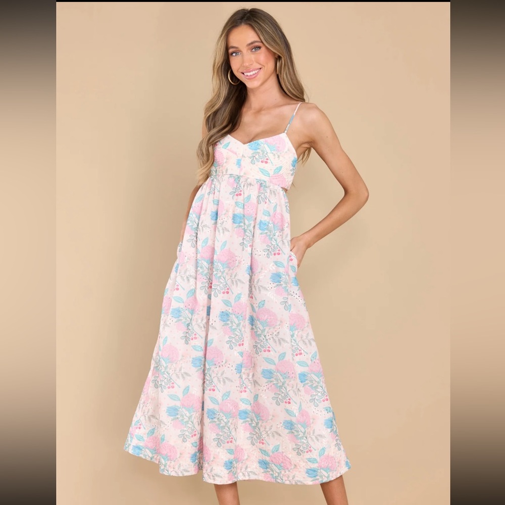 Blue and Pink Floral Dress